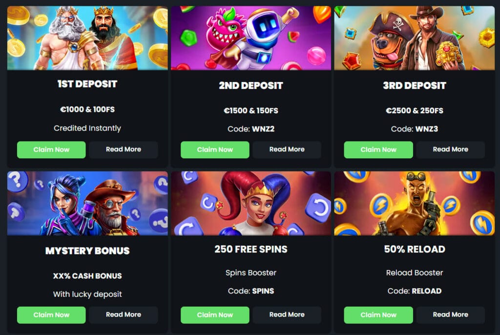 Bonuses winningz casino